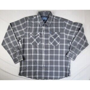 Dixxon Flannel Long Sleeve Mens 2XL Avalanche Gray/White